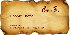 Csanki Bere névjegykártya